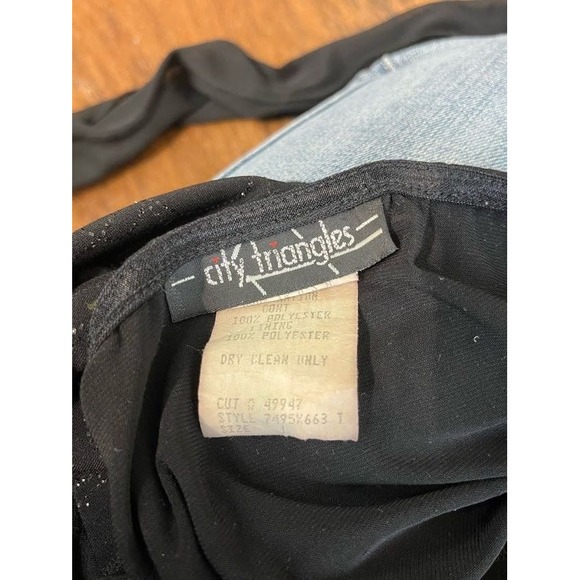 Vintage Y2K City Triangles Glitter Halter Handkerchief Dress - Picture 5 of 6